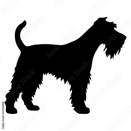 Airedale Terrier Dog Vector Silhouette, Generative AI.