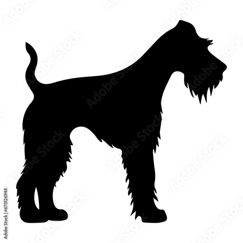 Airedale Terrier Dog Vector Silhouette, Generative AI.