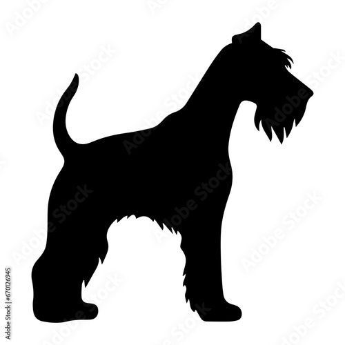 Airedale Terrier Dog Vector Silhouette, Generative AI.