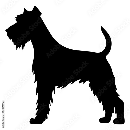 Airedale Terrier Dog Vector Silhouette, Generative AI.