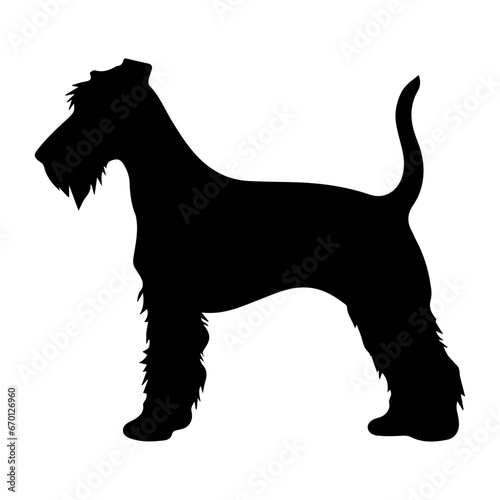 Airedale Terrier Dog Vector Silhouette, Generative AI.