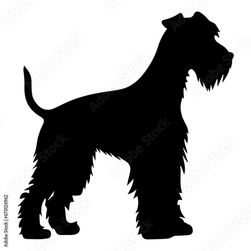 Airedale Terrier Dog Vector Silhouette, Generative AI.