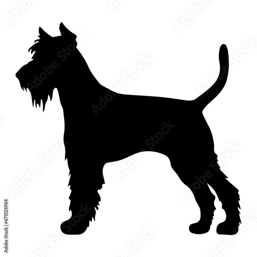 Airedale Terrier Dog Vector Silhouette, Generative AI.