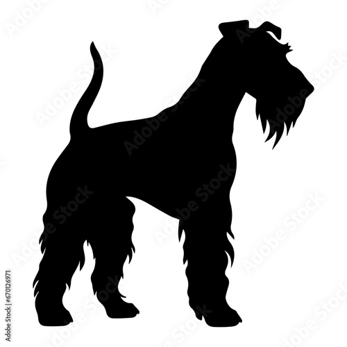 Airedale Terrier Dog Vector Silhouette, Generative AI.