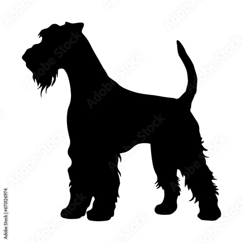Airedale Terrier Dog Vector Silhouette, Generative AI.
