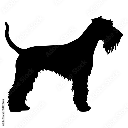 Airedale Terrier Dog Vector Silhouette  Generative AI.
