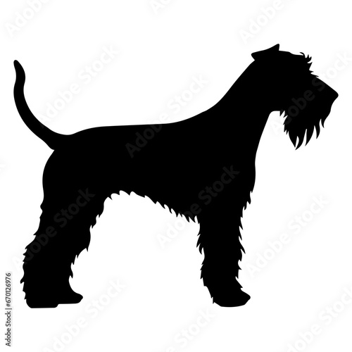 Airedale Terrier Dog Vector Silhouette, Generative AI.