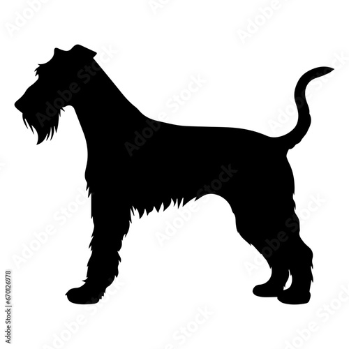 Airedale Terrier Dog Vector Silhouette, Generative AI.