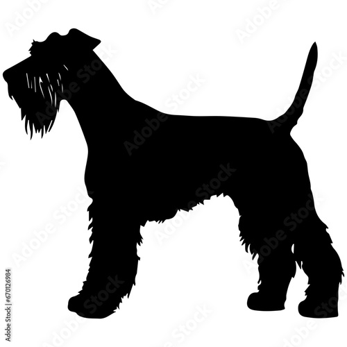 Airedale Terrier Dog Vector Silhouette, Generative AI.