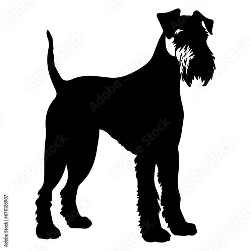 Airedale Terrier Dog Vector Silhouette, Generative AI.