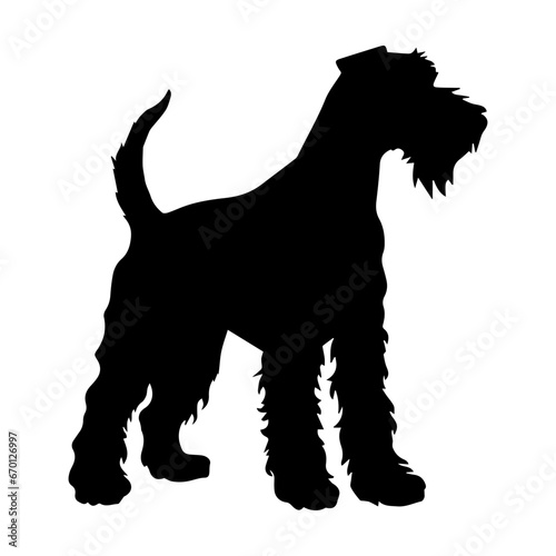 Airedale Terrier Dog Vector Silhouette, Generative AI.