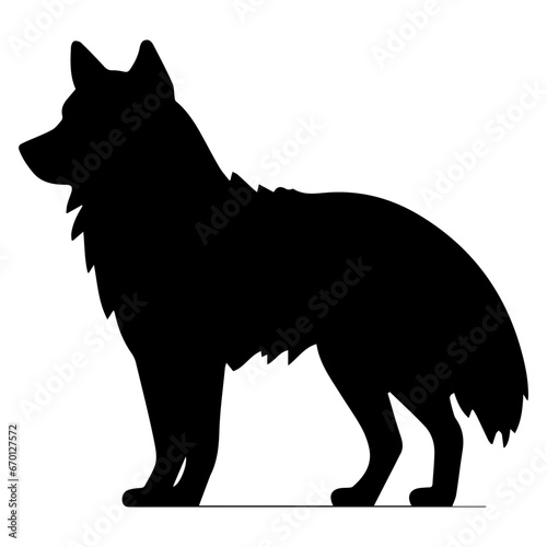 Alaskan Malamute Dog Vector Silhouette, Generative AI.	