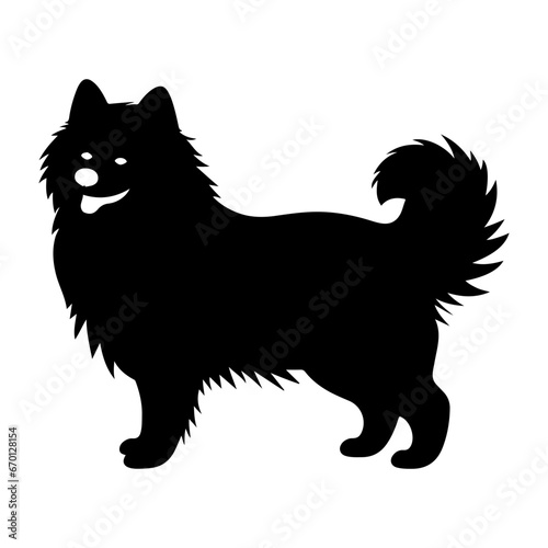 American Eskimo Dog Vector Silhouette, Generative AI. © hyam