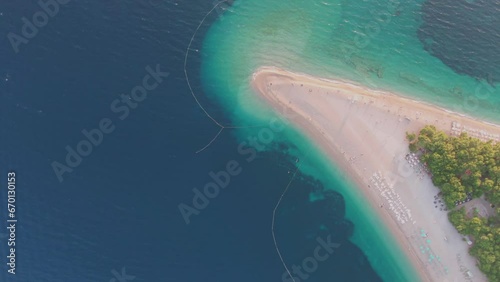 The golden horn beach called Zlatni Rat in Bol, Brac, Croatia