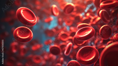 red blood cells flowing