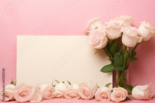 Blank paper background with pink color with Valentine's concept 