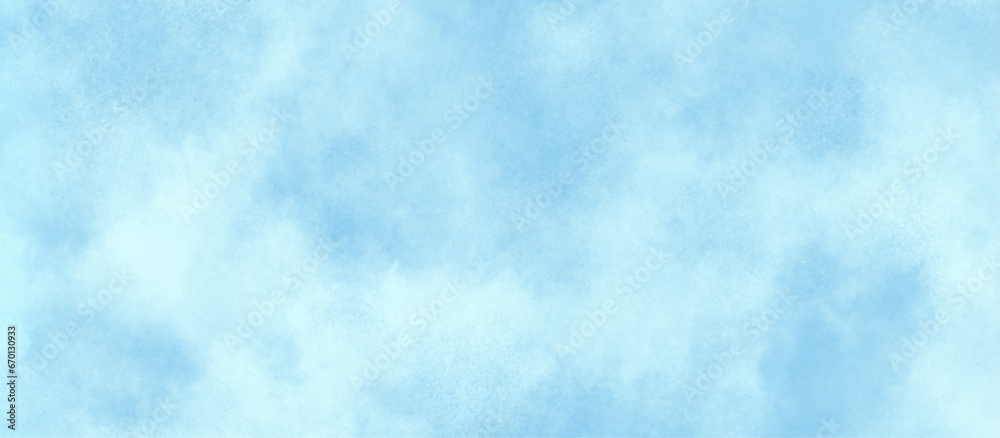 Winter morning fresh sky with bright and shiny clouds, Sky clouds with brush painted blue watercolor texture, small and large clouds alternating and moving slowly on cloudy winter morning sky. Winter morning fresh sky with bright and shiny clouds, Sky clouds with brush painted blue watercolor texture, small and large clouds alternating and moving slowly on cloudy winter morning sky.