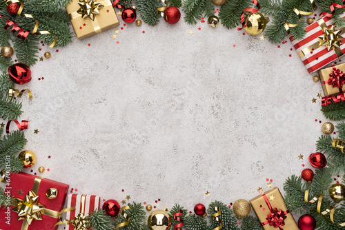 Christmas Background with Decoration Frame