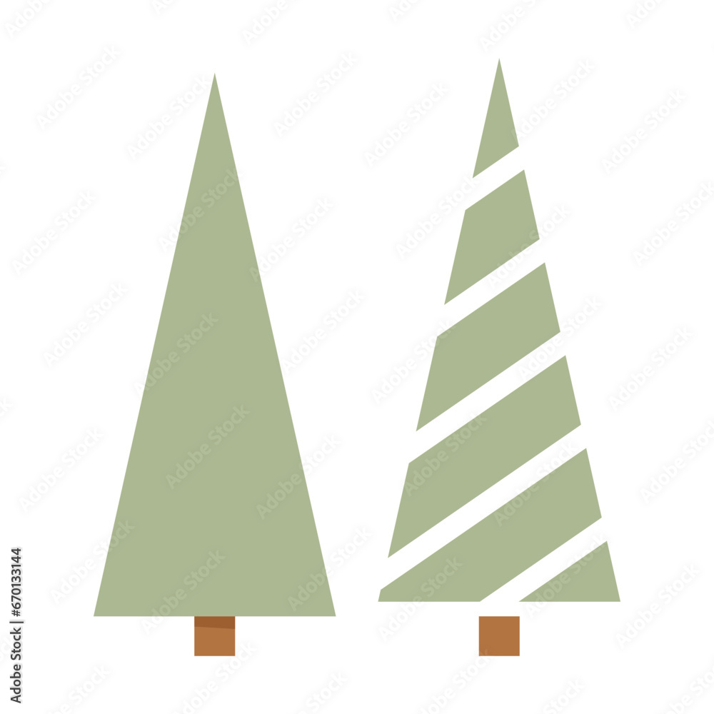 Christmas flat green trees without decorations Christmas flat green trees without decorations