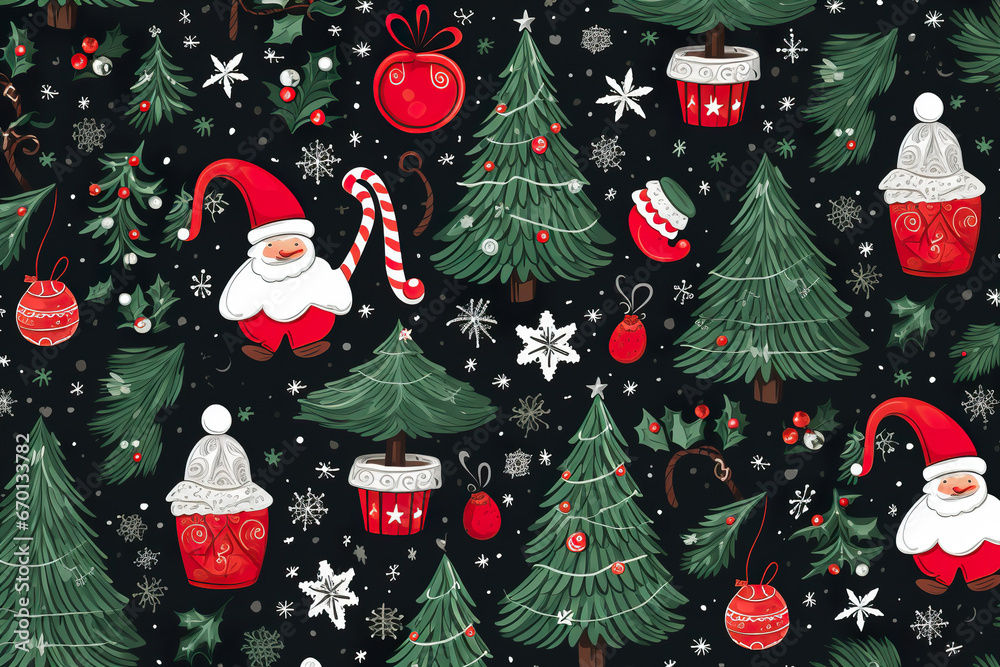 Festive and cute Christmas pattern wallpaper Festive and cute Christmas pattern wallpaper