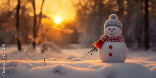 Winters Warmth: A Snowman Stands in the Snow, Infused with the Unique Style of Warmcore, Bringing Seasonal Cheer © Ben