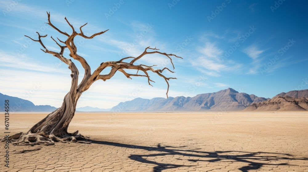 dead tree in the desert ai generated