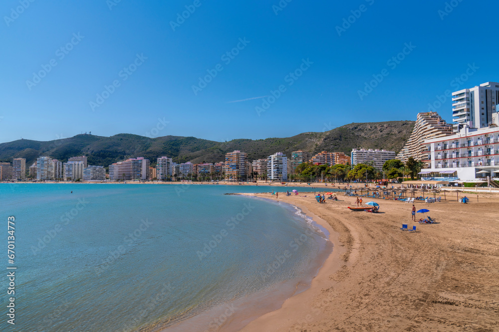 Cullera Spain sandy beach travel destination on Mediterranean coast in the Valencian Community
