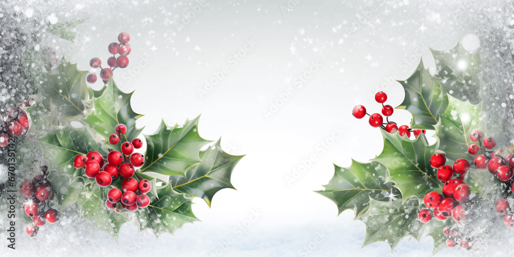 christmas background with holly berries christmas background with holly berries