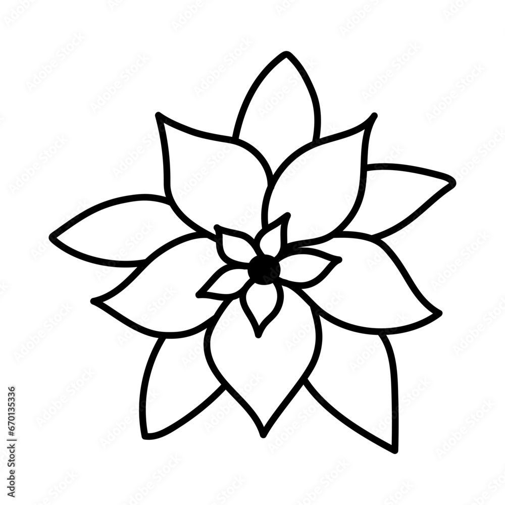 Naklejka premium Poinsettia flowers isolated icon on white background