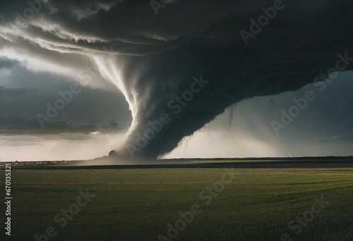 tornado storm over the city