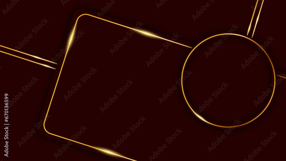 red luxury circle invitation graphic,.premium element product backdrop, modern shape with bright gold decoration