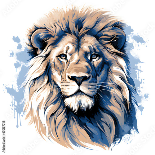 illustration of a lion, watercolor