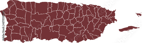 vector map of Puerto Rico wine color photo