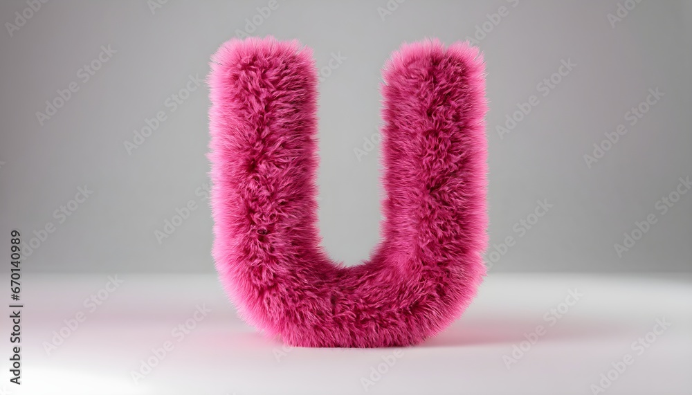 fluffy 3d letter U fluffy 3d letter U