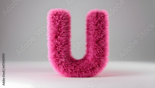 fluffy 3d letter U
