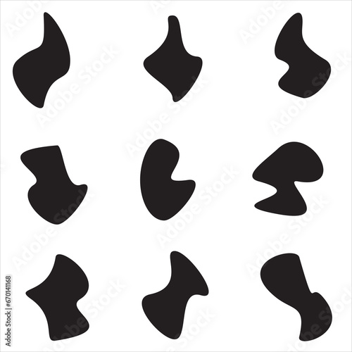 9 Modern Liquid Irregular Blob Shape Stock Vector, Stock Photos  Vectors Shapes Images, Pictures, Photos - Shapes Photographs ,Set Of Random Shapes Organic Abstract Black Blobs Blob Mask Shapes