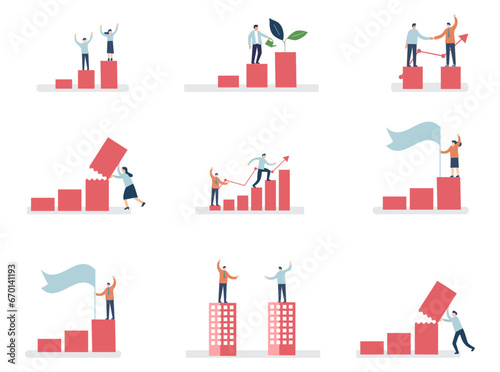 flatdesign Vector illustration of people and graph 