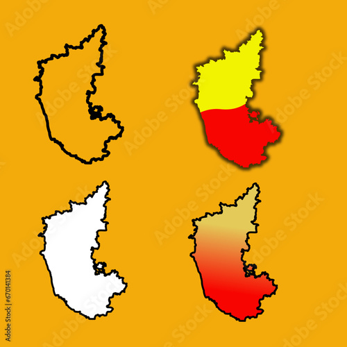 map with flag of kanataka 
