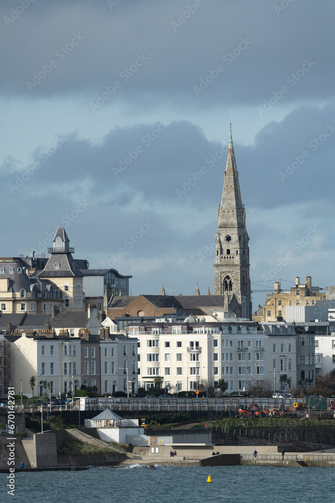 Fototapeta premium Dun Laoghire Skyline near Dublin in Ireland