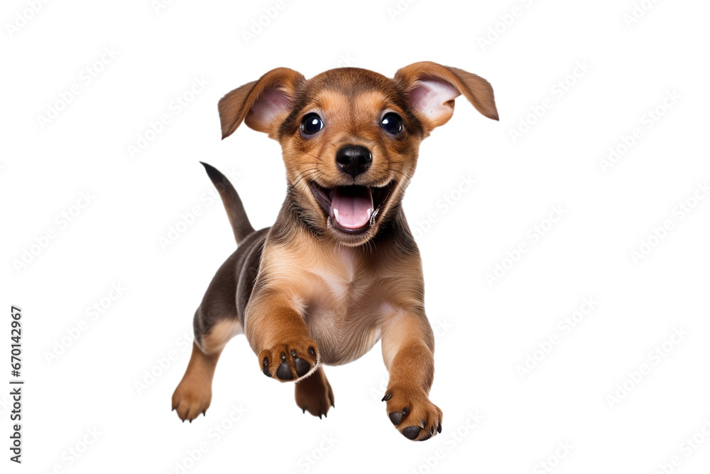 Puppy playing / motion isolated on transparent background Puppy playing / motion isolated on transparent background