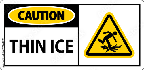 Water Safety Sign Danger - Thin Ice