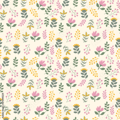 Beautiful Vector Floral Seamless Pattern Background 