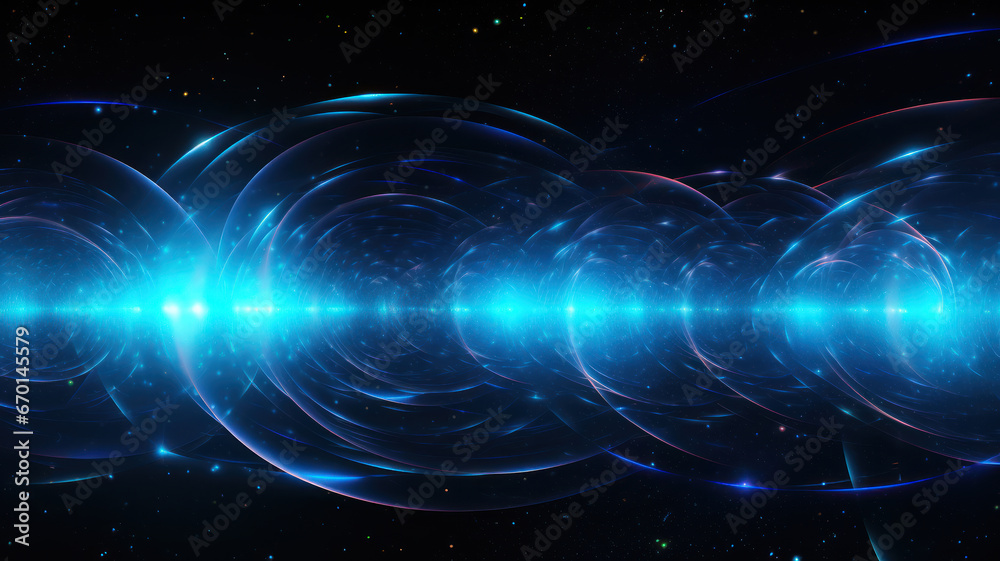 Fototapeta premium Circular Digital Lines with Colorful Turbulence