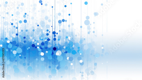 Abstract Blue Liquid Drops and Confetti Design