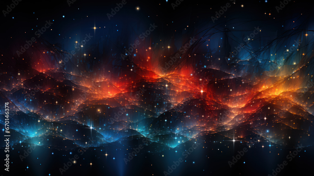 Naklejka premium Data Technology Seamless Background, Abstract Digital Network