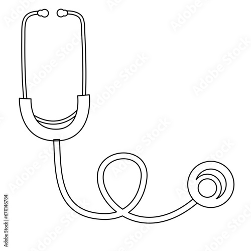 Vector stethoscope Outline