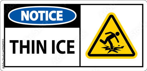 Water Safety Sign Danger - Thin Ice