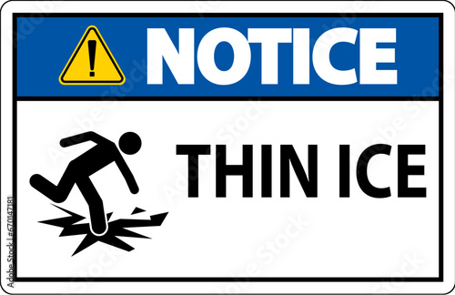 Water Safety Sign Danger - Thin Ice