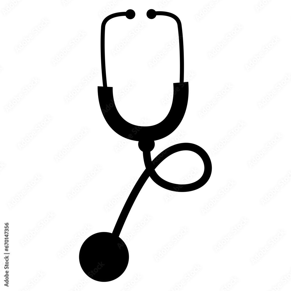 Vector stethoscope Silhouette Vector stethoscope Silhouette