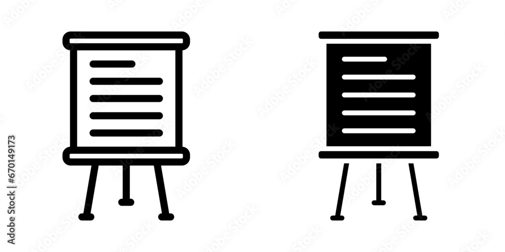 Flipchart Icon. symbol for mobile concept and web design. vector illustration